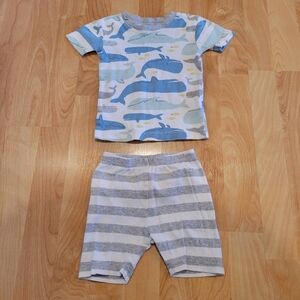 Carter's Blue Whale Print Short-Sleeve Pajama Set Size 2T